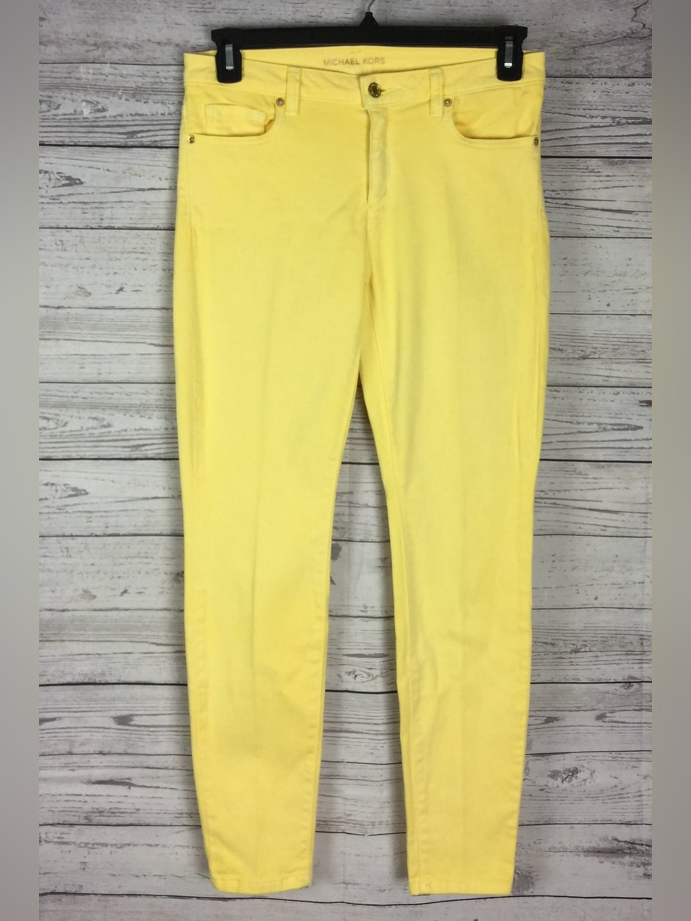 MICHAEL Michael Kors Women’s Yellow Izzy Skinny Mid Rise Stretch Jeans Size 6
N
